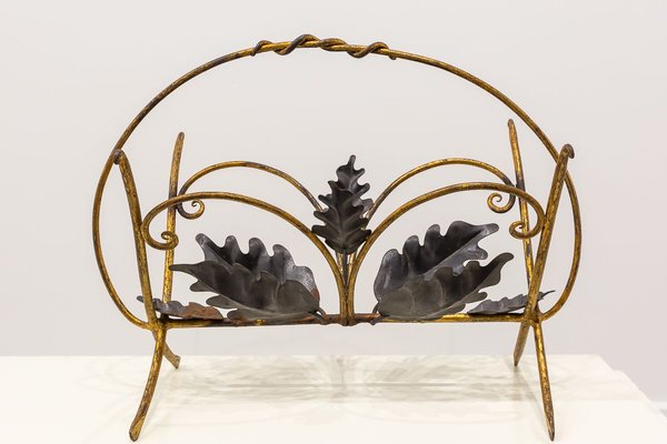 Golden Iron Magazine Rack, 1950s-UJE-630732