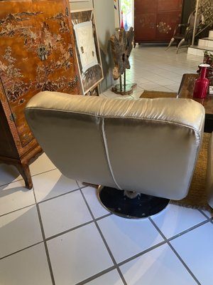 Golden Leather Armchairs, 1980s, Set of 2-TEP-1288715