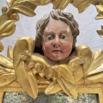 Golden Mirror with Putto, 1800s-TBU-2032518