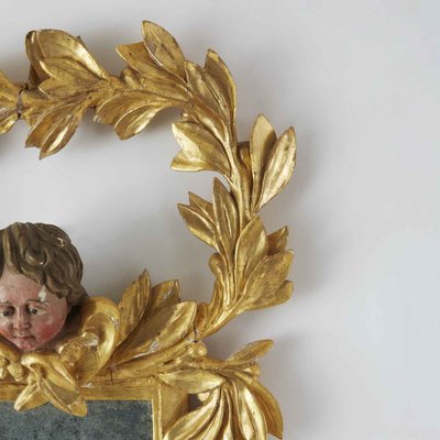 Golden Mirror with Putto, 1800s-TBU-2032518