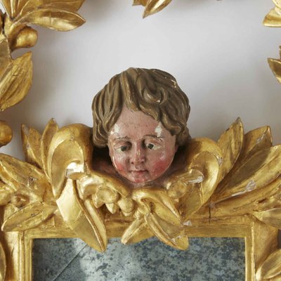 Golden Mirror with Putto, 1800s-TBU-2032518