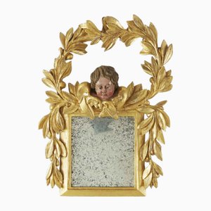 Golden Mirror with Putto, 1800s-TBU-2032518