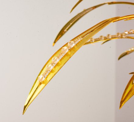 Golden Palm Tree Floor Lamp with 3 Sparkling Branches, Italy, 1970s-IXC-1409600