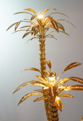 Golden Palm Tree Floor Lamp with 3 Sparkling Branches, Italy, 1970s-IXC-1409600