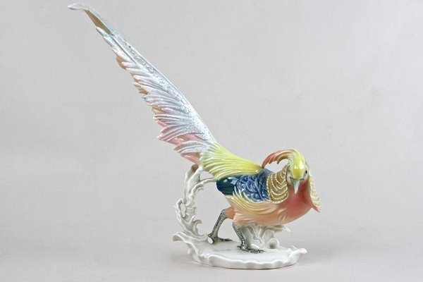 Golden Pheasant Porcelain Figurine by F. Karl Ens, Germany, 1920s-TQA-1426038