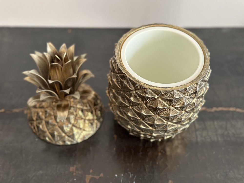 Golden Pineapple Ice Bucket by Mauro Manetti, Florence, Italy, 1970s