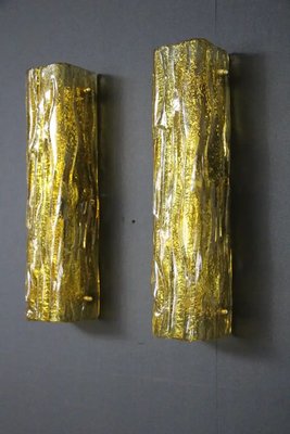 Golden Square Murano Glass Sconces in the style Mazzega, 2000s, Set of 2-YF-1706617