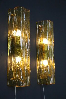 Golden Square Murano Glass Sconces in the style Mazzega, 2000s, Set of 2-YF-1706617