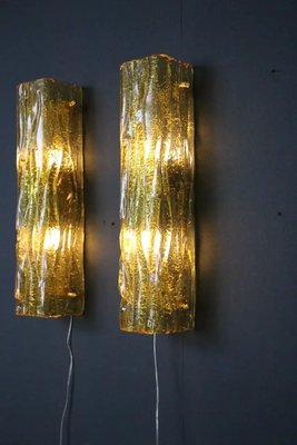 Golden Square Murano Glass Sconces in the style Mazzega, 2000s, Set of 2-YF-1706617