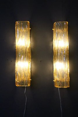 Golden Square Murano Glass Sconces in the style Mazzega, 2000s, Set of 2-YF-1706617