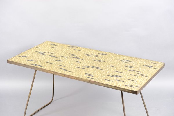 Golden Vintage Mosaic Coffee Table by Berthold Müller, 1950s-CIP-782950