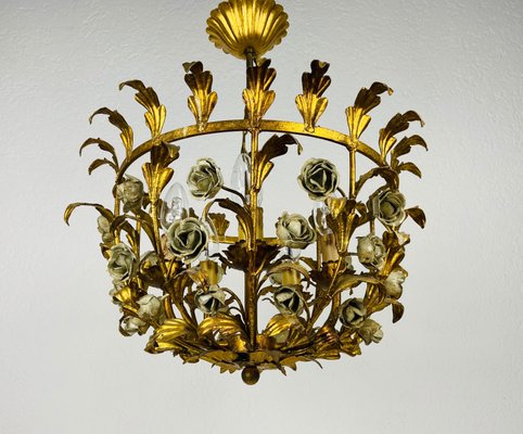 Golden Wheat Sheaf Pendant Lamp by Hans Kögl, Germany, 1970s-PUK-933489