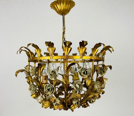 Golden Wheat Sheaf Pendant Lamp by Hans Kögl, Germany, 1970s-PUK-933489