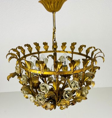 Golden Wheat Sheaf Pendant Lamp by Hans Kögl, Germany, 1970s-PUK-933489