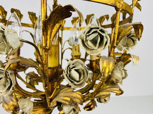 Golden Wheat Sheaf Pendant Lamp by Hans Kögl, Germany, 1970s-PUK-933489