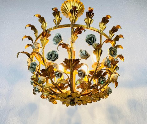 Golden Wheat Sheaf Pendant Lamp by Hans Kögl, Germany, 1970s-PUK-933489