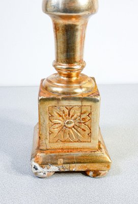 Golden Wooden Candlestick in Gold Leaf, 1700s-OJE-1720327