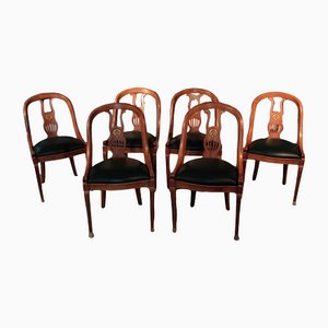 Gondola Chairs in Mahogany, , Set of 6-RVK-1111655