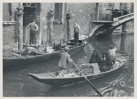 Gondolas, Italy, 1950s, Black & White Photograph-DYV-1239307