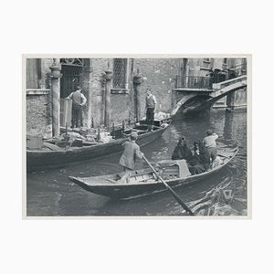 Gondolas, Italy, 1950s, Black & White Photograph-DYV-1239307