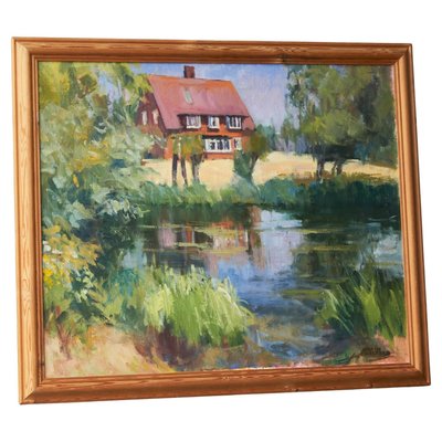 Gordon Lillford, Landscape with Pond, Oil on Board, 1950s, Framed-FEW-2024184