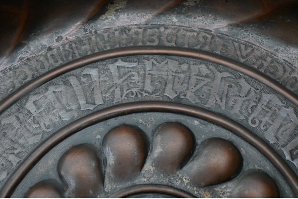 Gothic Brass Offering Dish, Germany, 16th Century-RIK-1795275