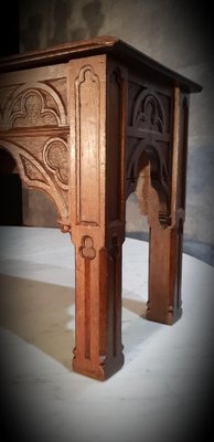 Gothic Revival Oak Side Tables, Set of 2-NQV-647229