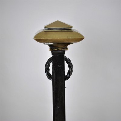 Gothic Style Bronze and Iron Andirons, 19th Century, Set of 2-SYQ-1187413