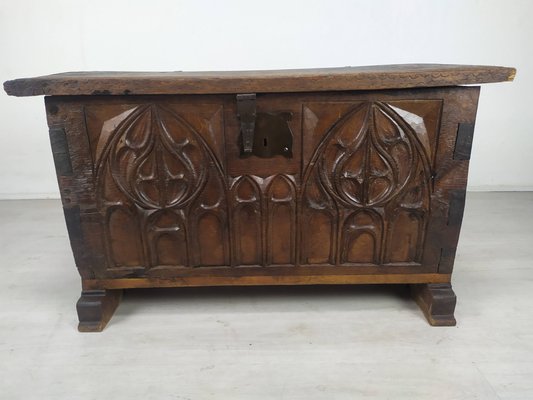 Gothic Style Oak Chest-EAD-974742