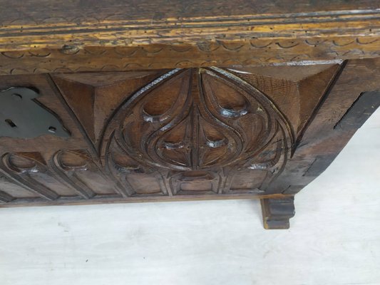 Gothic Style Oak Chest-EAD-974742