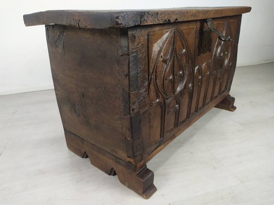 Gothic Style Oak Chest-EAD-974742