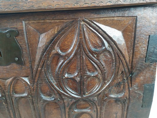 Gothic Style Oak Chest-EAD-974742