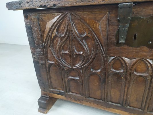 Gothic Style Oak Chest-EAD-974742