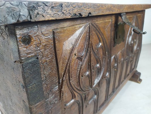 Gothic Style Oak Chest-EAD-974742