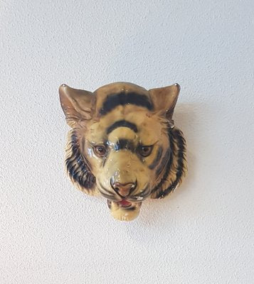 Gothic Style Tiger Head Mount Wall Hanging, 1930s-LDW-1453011