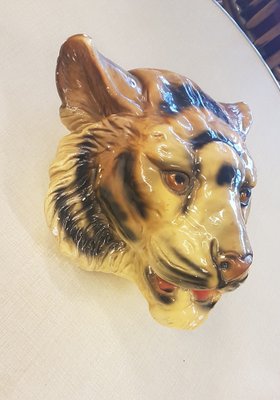 Gothic Style Tiger Head Mount Wall Hanging, 1930s-LDW-1453011