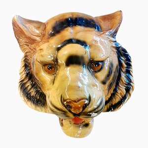 Gothic Style Tiger Head Mount Wall Hanging, 1930s-LDW-1453011