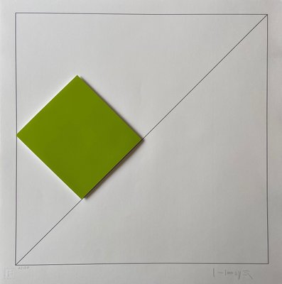 Gottfried Honegger Composition 1 3D square (green) 2015 2020-ICD-826967