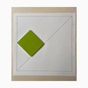 Gottfried Honegger Composition 1 3D square (green) 2015 2020-ICD-826967