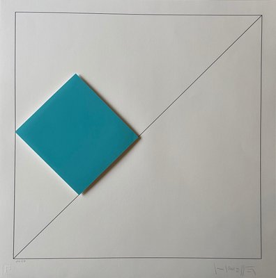 Gottfried Honegger Composition 1 3D square (light blue) 2015 2020-ICD-826968