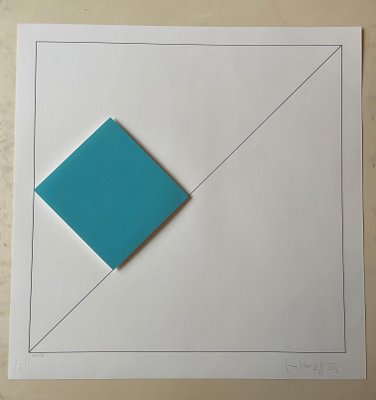 Gottfried Honegger Composition 1 3D square (light blue) 2015 2020-ICD-826968