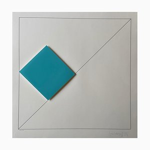 Gottfried Honegger Composition 1 3D square (light blue) 2015 2020-ICD-826968