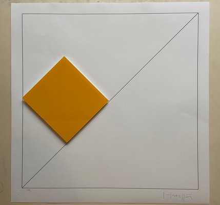 Gottfried Honegger Composition 1 3D square (orange) 2015 2015-ICD-826966