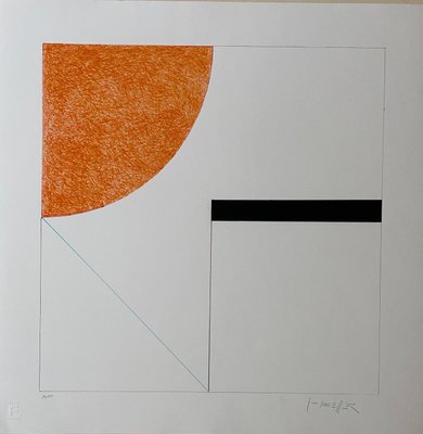 Gottfried Honegger Composition 2 (orange, black and light blue) 2015 2020-ICD-826971