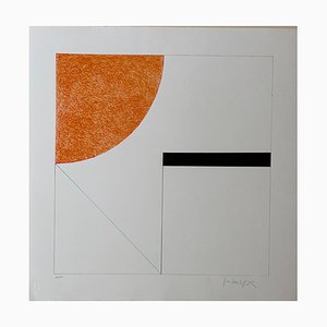 Gottfried Honegger Composition 2 (orange, black and light blue) 2015 2020-ICD-826971