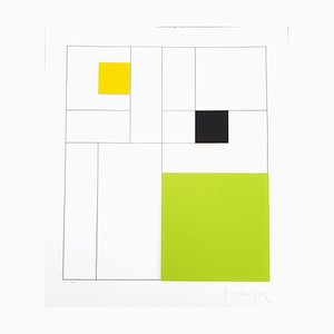 Gottfried Honegger Composition 3 3D squares (green, black, yellow) 2015 2015-ICD-826960