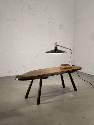 Gouge-cut Wooden Coffee Table, France, 1950s-NLF-1720134