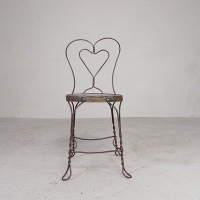 Graceful Steel American Ice Cream Parlor Chair, 1940s-TL-2034818