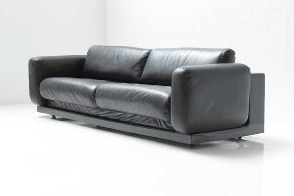 Gradual Lounge Sofa in Black Leather by Cini Boeri for Knoll / Gavina, 1971-ZXL-1396894