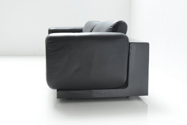 Gradual Lounge Sofa in Black Leather by Cini Boeri for Knoll / Gavina, 1971-ZXL-1396894